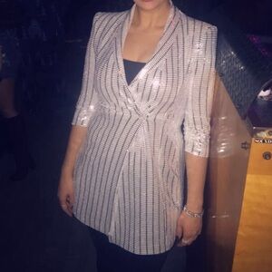 Zara Silver Blazer Size M